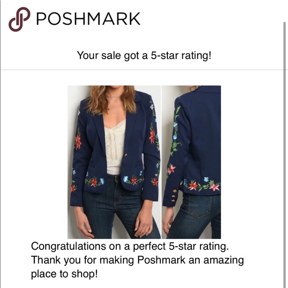 NAVY FLORAL BLAZER - Picture 4 of 7